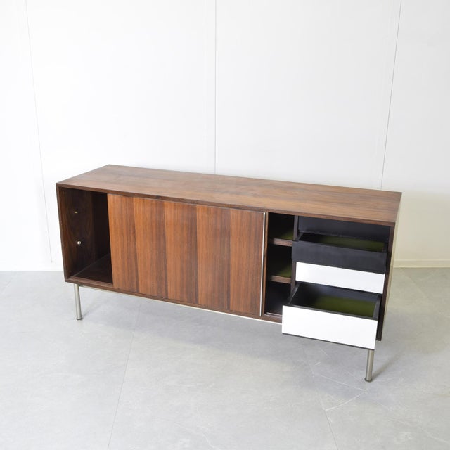 Wood Sideboard with Sliding Doors and Internal Drawers by Gastone Rinaldi, 1970s For Sale - Image 7 of 11