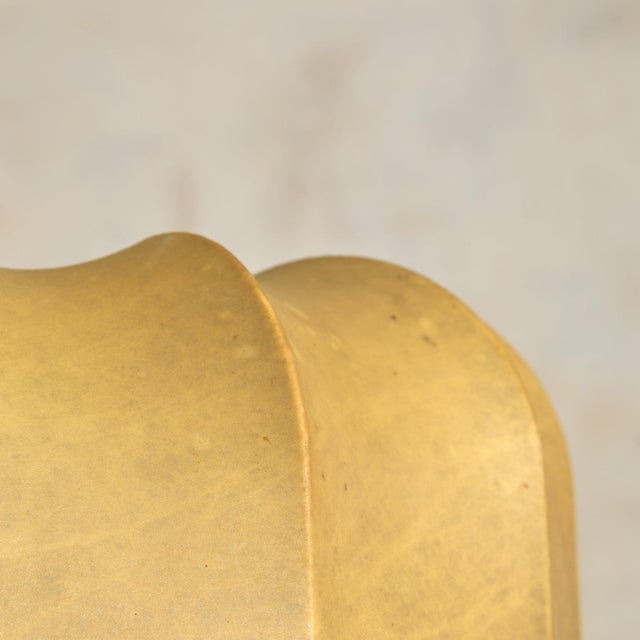Gold Italian Cocoon Pendant with Brass + Wood Detail, 1960s For Sale - Image 8 of 11