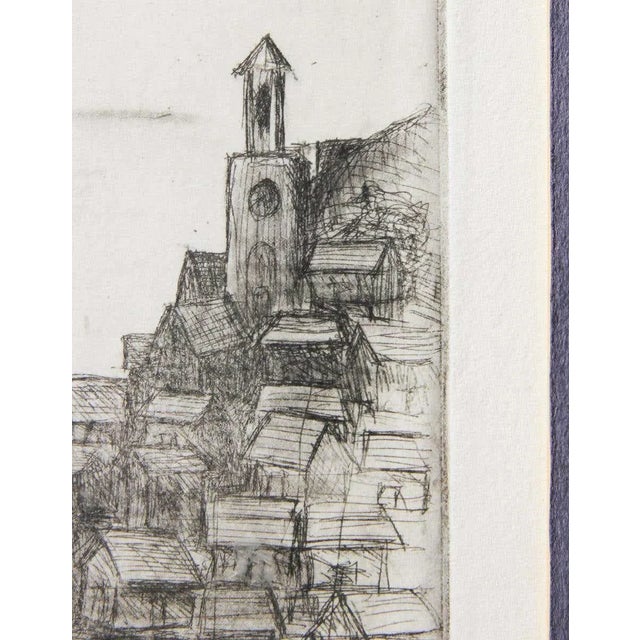 1970 “Hard Ground Roulette” Mountain Side Village Etching Edition 6/7 by Goebel, Framed For Sale - Image 9 of 12