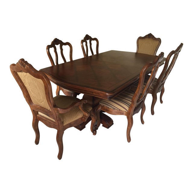 Ethan Allen Tuscany Dining Set - Set of 7 | Chairish