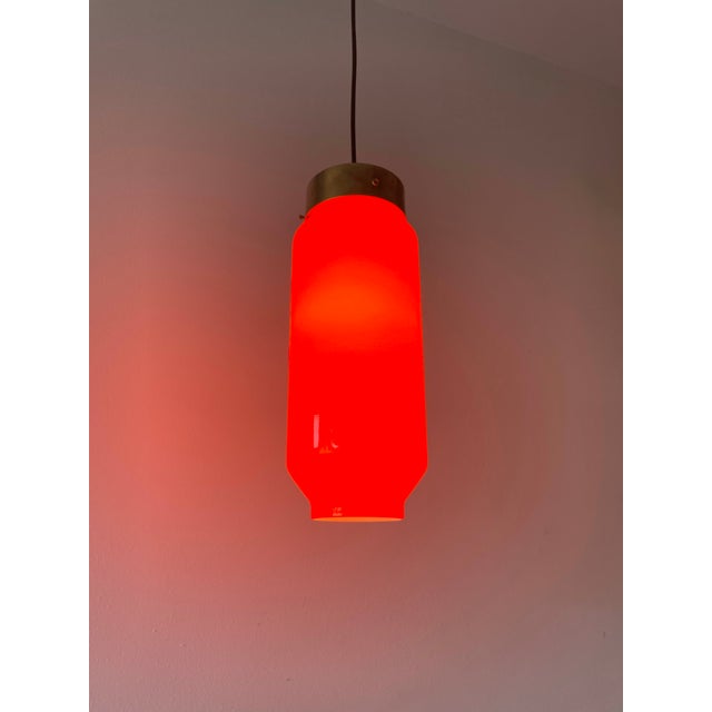 Mid-Century Modern Red Pendant Light attributed to Vetreria Vistosi Murano, 1960s For Sale - Image 7 of 15