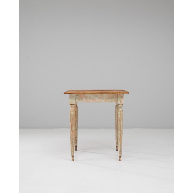 20th Century French Gustavian Wood Patinated Side Table For Sale - Image 16 of 18