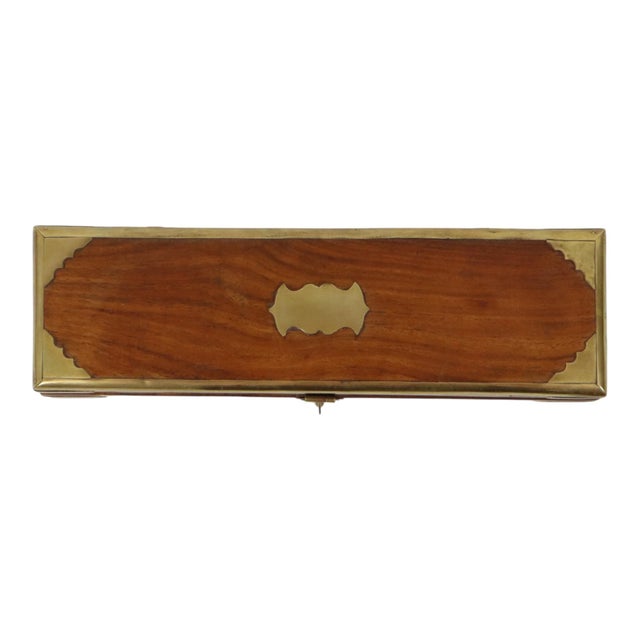 Anglo-Indian Hardwood Pen Box in Brass, in Good conditions. Designed 1920 to 1949
