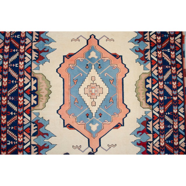 Vintage Nomad Oushak Rug Thin Pile Wool Rug Handwoven Turkish Rug- 6'9 X 9'9 For Sale - Image 9 of 11