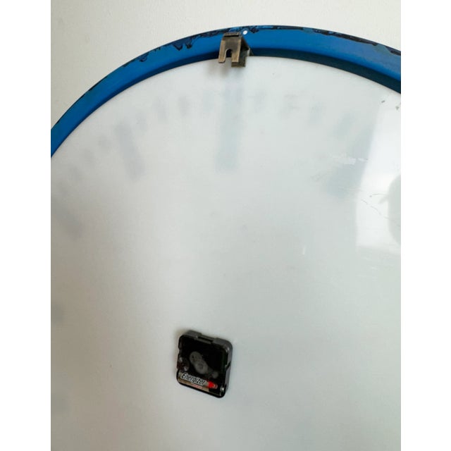 Industrial German Blue Factory Wall Clock from Burk, 1960s For Sale - Image 16 of 18