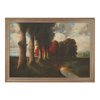 Hermann Rudisuhli Antique Oil Landscape Painting For Sale