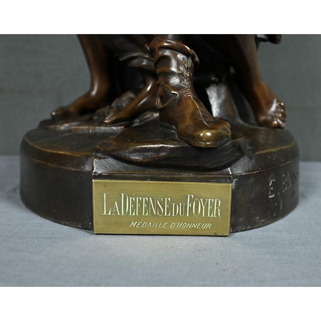Boisseau, The Defense of the Hearth, Late 19th Century, Bronze For Sale - Image 13 of 18