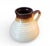 Vintage Mid Century Art Pottery Stoneware Brown & Cream Colored Ribbed Pitcher For Sale - Image 11 of 12