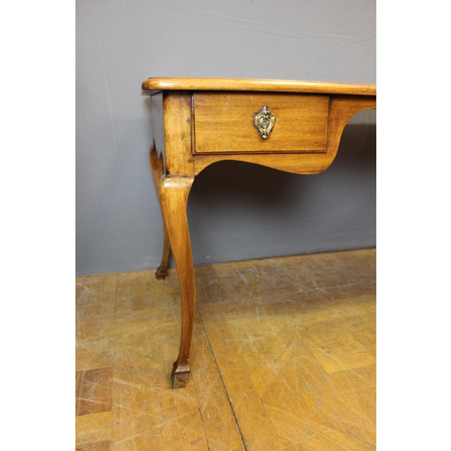 Louis XV Leather Walnut Desk, 1800s For Sale - Image 9 of 13