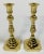 Vintage beautifully polished classic brass candlestick holders with an elegant inverted beehive form. Made by Hampton....