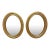 Pair of Vintage Gilt Oval Distressed Mirrors For Sale