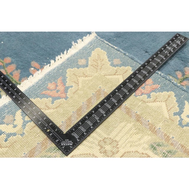 Late 20th Century Oversized Vintage Blue Indian Floral Rug - 11'09 X 17'10 For Sale - Image 5 of 8