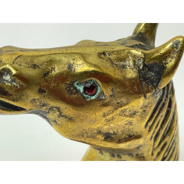 Metal 1900s English Edwardian Horse Head Vesta Match Case With Glass Eyes For Sale - Image 7 of 11