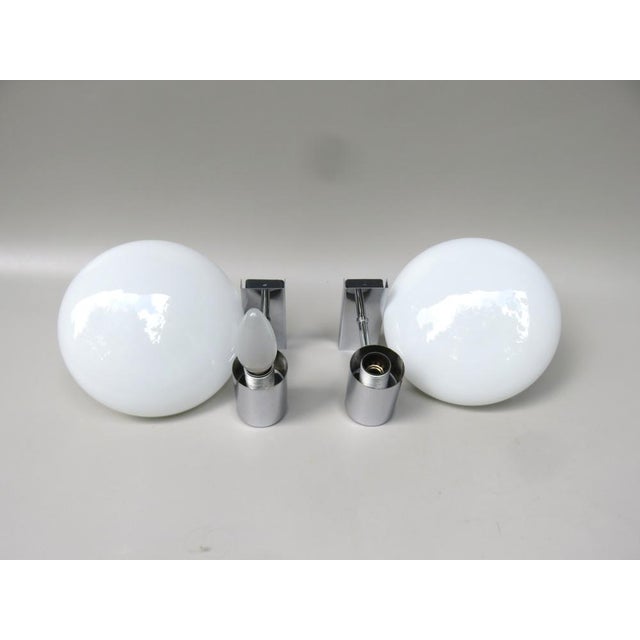 Silver Space Age Chrome-Plated Wall Lights from Doria, Set of 2 For Sale - Image 8 of 18