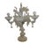 Murano Glass White and Gold Table Lamp With Flowers and Leaves For Sale