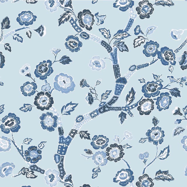 Temple Garden Sky Blue Wallpaper For Sale