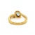 Mid 20th Century Mikimoto Pearl Blue Topaz 18k Yellow Gold Dangle Charm Ring - Size 5 For Sale - Image 4 of 6