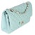 Traditional Mint Quilted Caviar Medium Classic Double Flap Handbag For Sale - Image 3 of 9