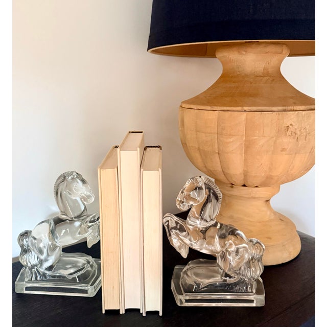 Mid-Century Modern 1940’s Art Deco L. E. Smith, Glass Horse, Equine Bookends- A Pair For Sale - Image 12 of 12