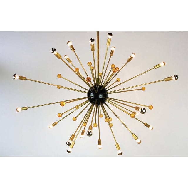 Mid-Century Modern Vintage Sputnik Hanging Lamp in the style of Stilnovo, 1950s For Sale - Image 3 of 8