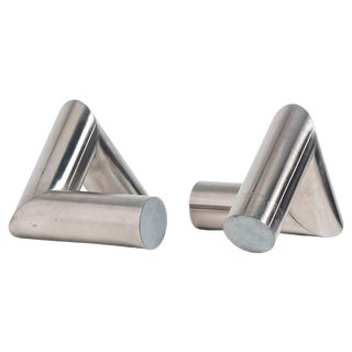 Two Tubes Abstract Sculptures by Rudolf Wolf, 1975, Set of 2 For Sale