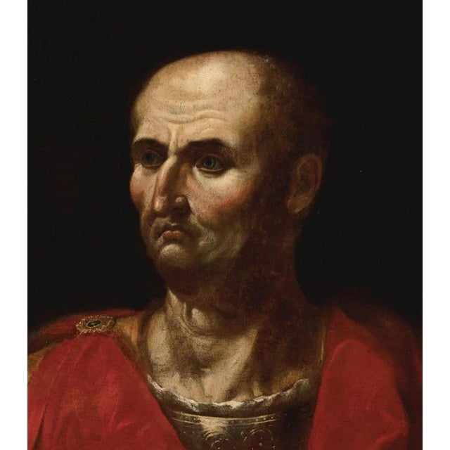 Baroque Italian School Artist, Portrait of Emperor Vespasian, 17th Century, Oil on Canvas For Sale - Image 3 of 7