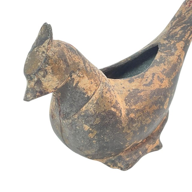 Metal Mid 20th Century Japanese Cast Iron Koro Bird Incense Burner For Sale - Image 7 of 10