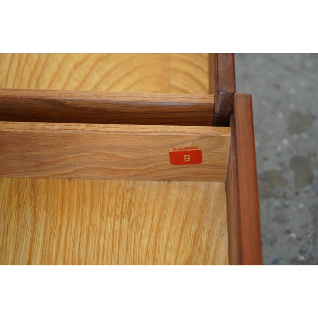 1960s John Keal Brown Saltman Mid-Century Modern Coffee Table W Smoked Glass Top For Sale - Image 11 of 16