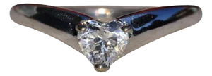 The Hahira: Ladies 14K White Gold Engagement Ring set with Heart Shaped Cubic Zirconia
