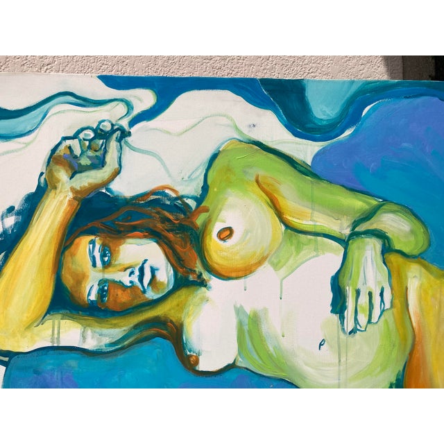 Early 21st Century Celia Guibbert, Nude Blue Is the Warmest Color, 2000s, Painting on Canvas For Sale - Image 5 of 14