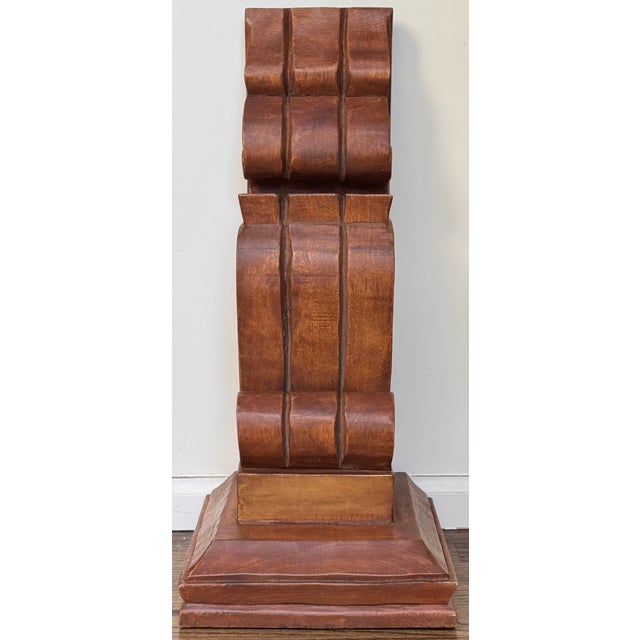 Vintage Hand Carved Restoration Hardware Style Large Scale Corbel Wall Sconce Shelf For Sale In Seattle - Image 6 of 12
