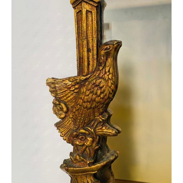 Chinese Chippendale Carved Giltwood Pagoda Birds Mirror For Sale In Phoenix - Image 6 of 7