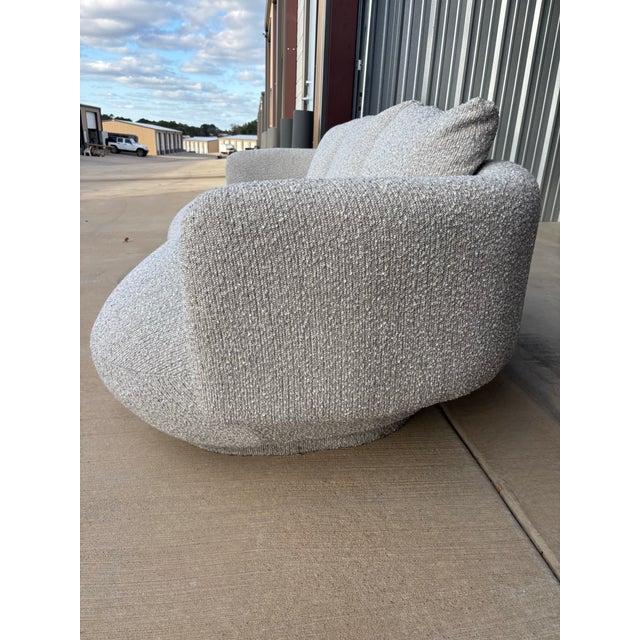 2020s Oyster Beige Boucle Modern Curved Sofa, Paul Michael Company For Sale - Image 5 of 9