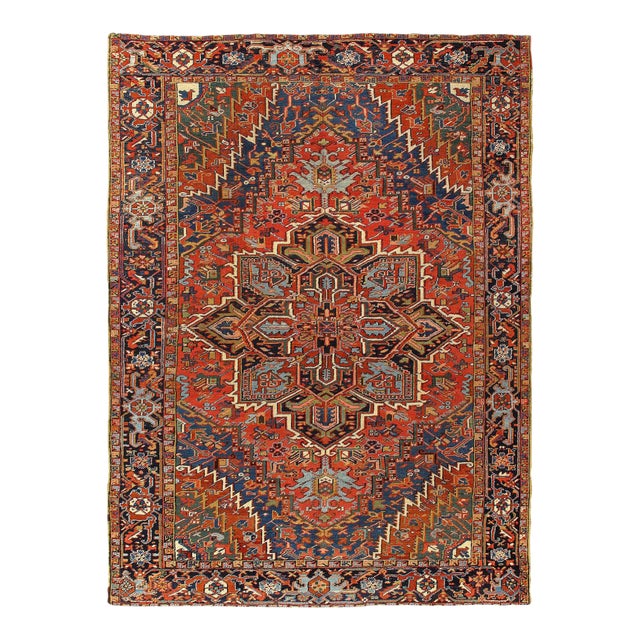Pasargad DC Rust Antique Persian Heriz Serapi Rug For Sale