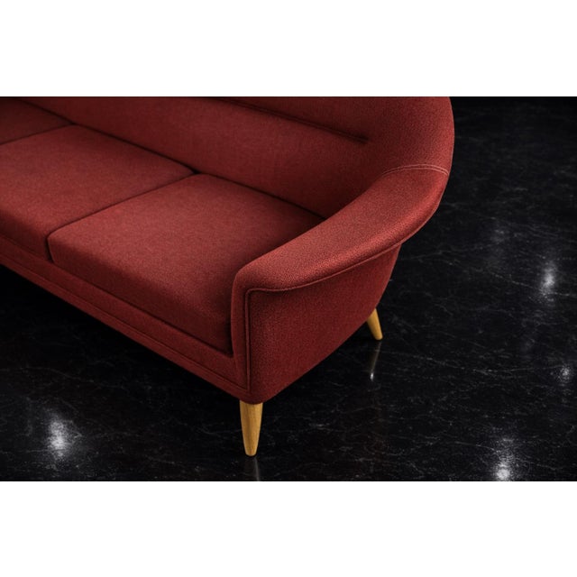 Mid-Century Modern Scandinavian Red 3-Seater Sofa from Bröderna Anderssons, 1950s For Sale - Image 9 of 18