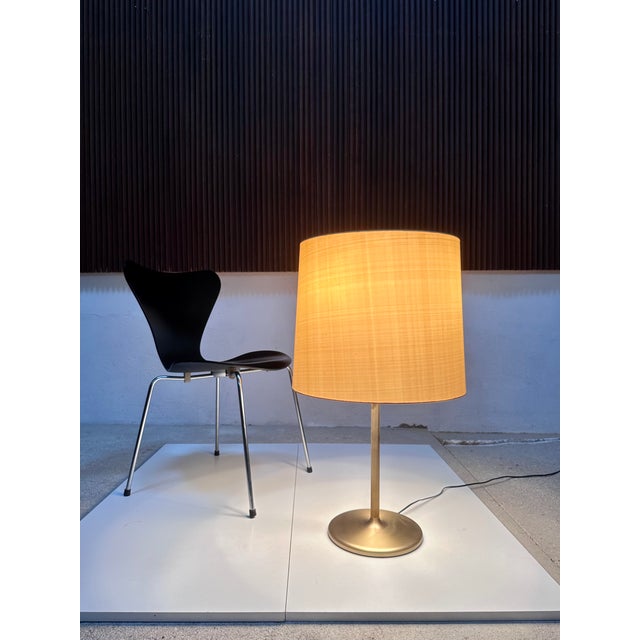 Table Lamp with Brass Base and Silk Shade by Swiss Lamps International, Zurich, 1970s For Sale - Image 13 of 14