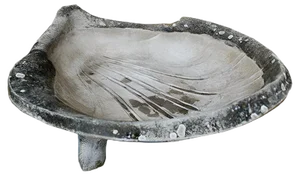 Large Mid-Century Composite Stone Clam Shell Planter, 1950s