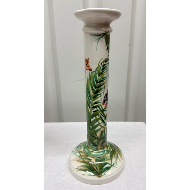 Vintage Palm Beach Regency Oggetti Safari Decorative Plate and Candlestick Holder Set For Sale - Image 9 of 11