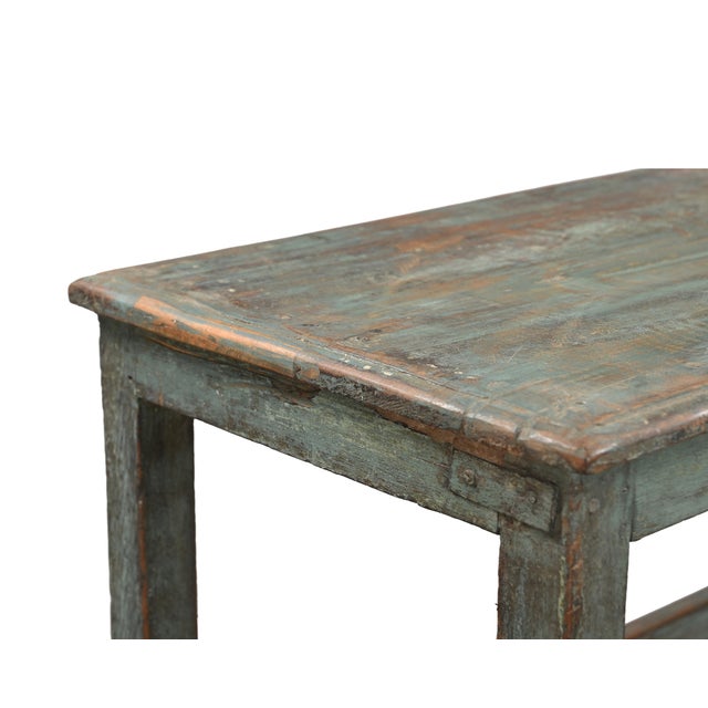 This Vintage Indian Teakwood Bench is constructed from solid teakwood, featuring clean architectural lines and a sturdy...