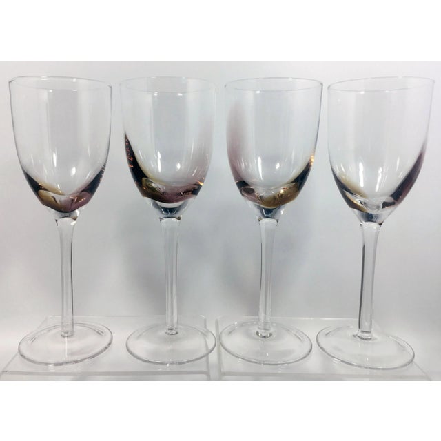Ombré Amethyst + Amber Wine Glasses- Set of 4 For Sale In Baltimore - Image 6 of 6