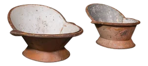 1900s Two Antique Victorian English Tin Hip Baths