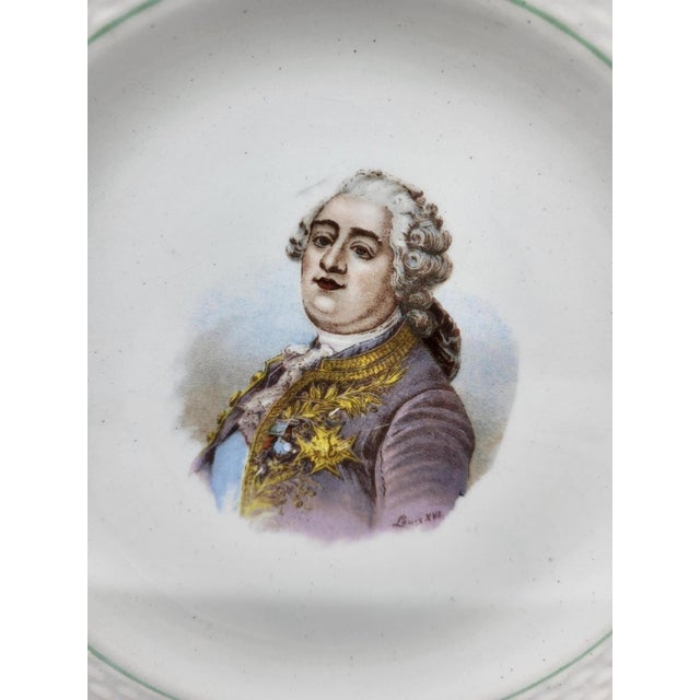 Saint Amand Earthenware Plates King Queens Favorites of France, Set of 12 For Sale - Image 3 of 15