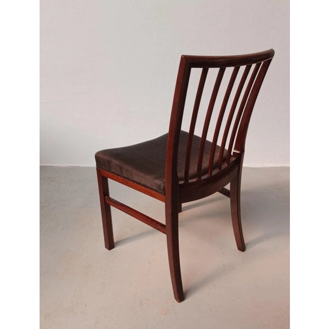 Restored Mahogany Dining Chairs with Horse Hair Upholstery, Customizable Reupholstery, 1950s, Set of 8 For Sale - Image 6 of 11