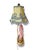 Whimsical and highly decorative vintage table lamp featuring an intricately carved rose quartz figural base mounted on an...