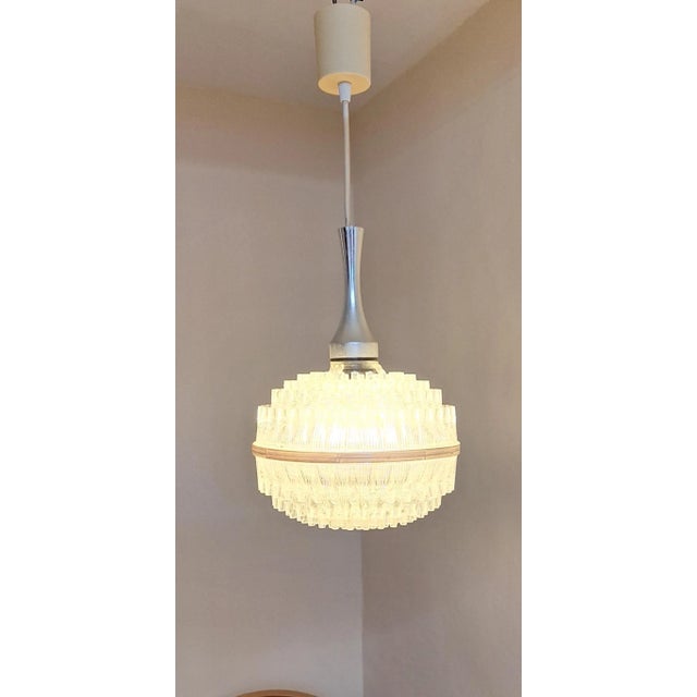 Plastic Vintage Ceiling Lamp with a Spherical, Transparent Knobbed Shade on a Chrome-Plated Plastic Mount, 1970s For Sale - Image 7 of 7
