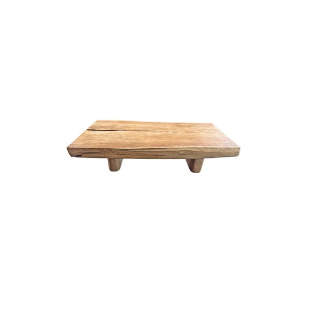 Contemporary Solid Teak Wood Table Modern Organic For Sale - Image 3 of 10
