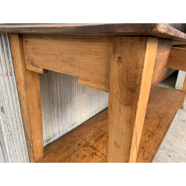 Early 20th Spanish Mobila Country Farm Table or Butcher Block For Sale - Image 9 of 10