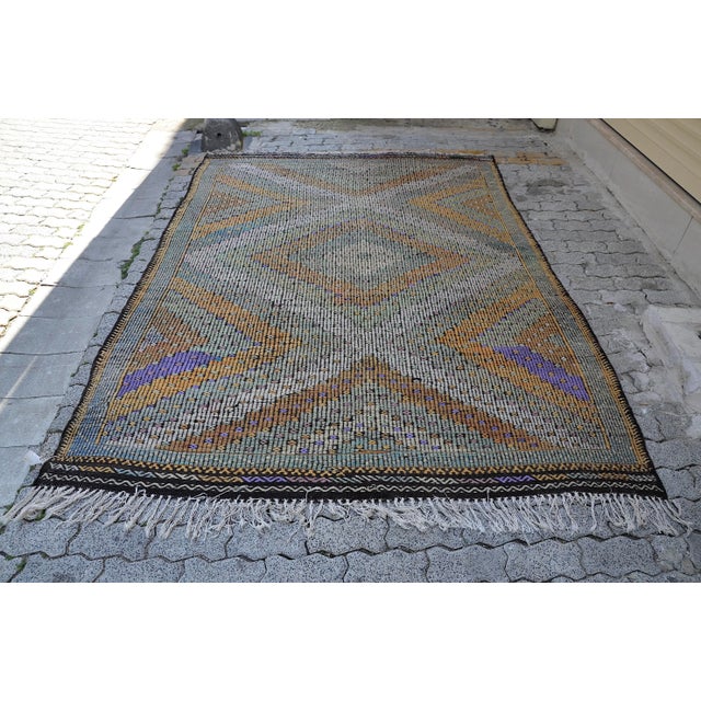 1960s Geometric Turkish Size Kilim Rug For Sale - Image 11 of 11