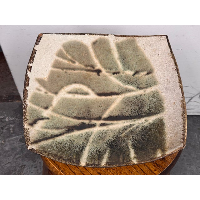 Contemporary Organic Modern Ceramic Footed Bowl, Vintage For Sale - Image 3 of 12