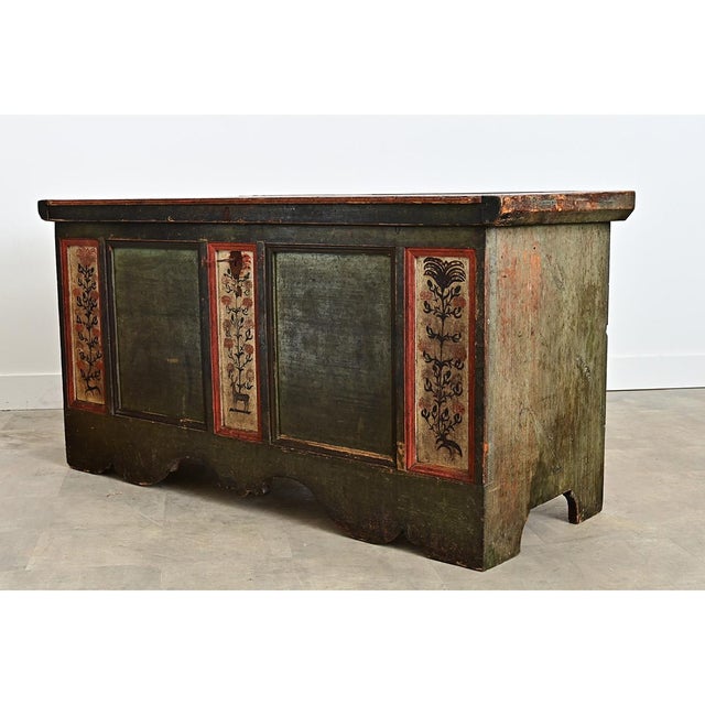 Swedish 18th Century Painted Coffer-Trunk For Sale - Image 9 of 18